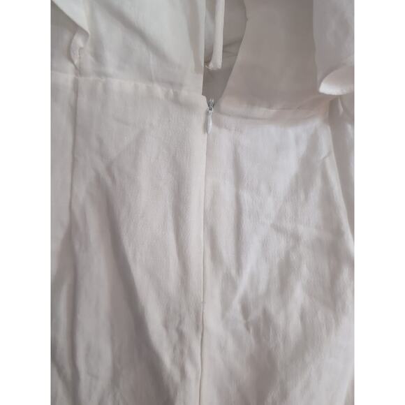 Lulu's Cute Confidence White Ruffled Faux-Wrap Mini Dress Size XL NWT - Picture 9 of 16